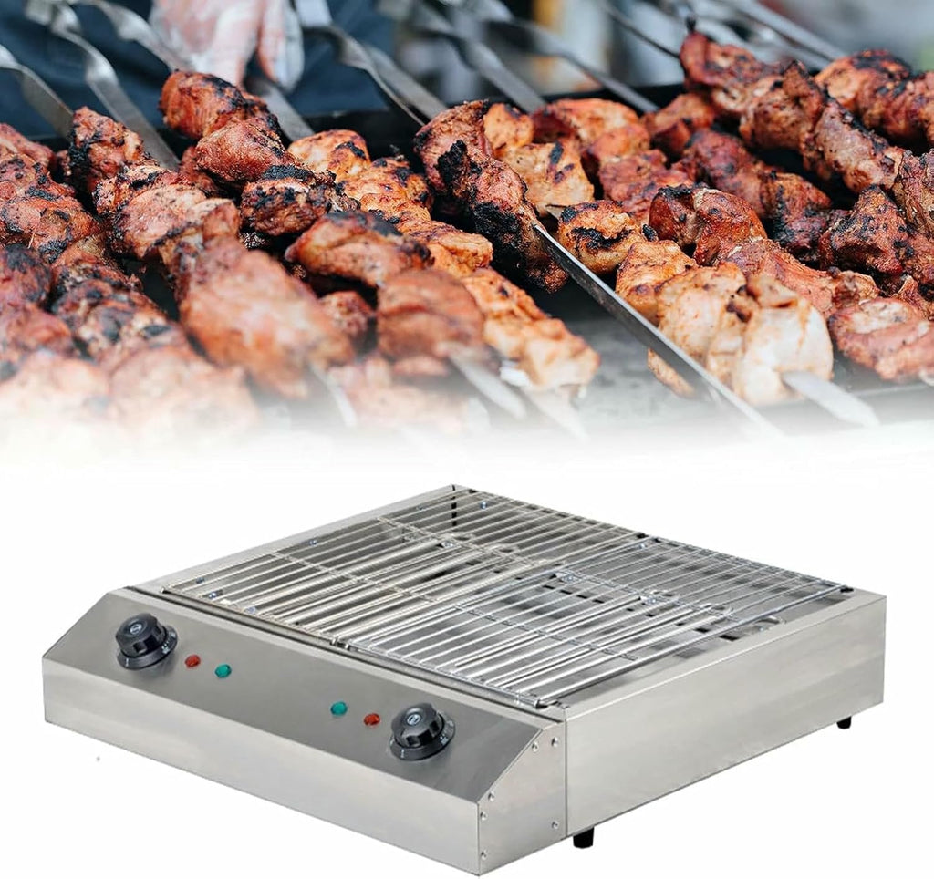Electric Table Top Griddle - Smokeless Portable BBQ Barbecue Grill For Indoor Cooking - Temperature Control - With Water Filled Drip Tray (Jpx D282)