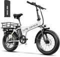 Cybervelo 750W Folding Electric Bike, 48V 20.8AH/50AH Large Removable Battery E-Bike, 80 Miles Max Range, 20' Fat Tire Electric Bike for Adults, Adult Electric Bicycles for Commute