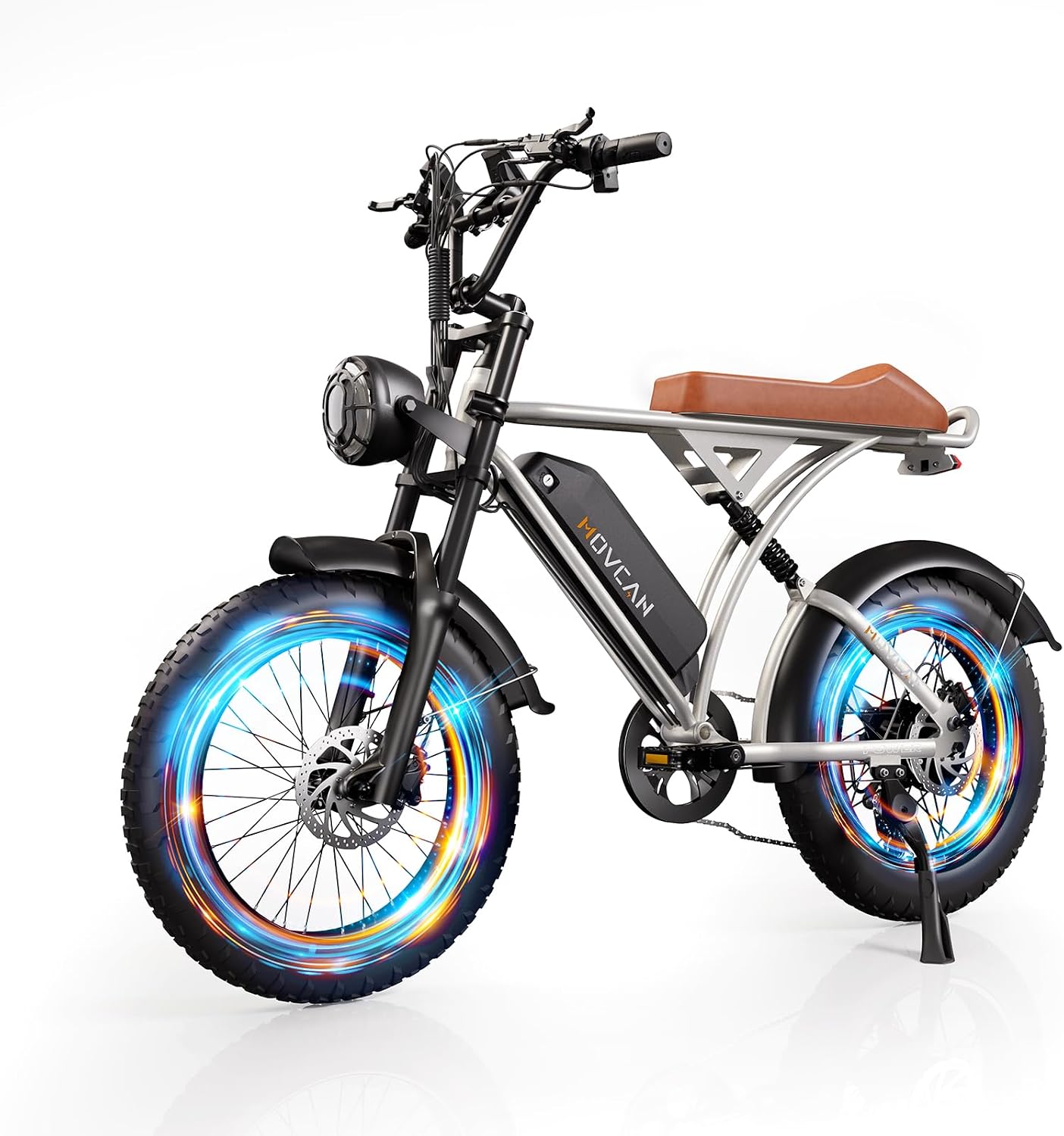 Movcan V60 Series Electric Bike for Adults,1000W/1500W, 30/33MPH,48V 15.6/18.2 Battery,Up to 80Mile Dual Hydraulic Brake,20' Fat Tire,7-Speed Motorcycle Ebike for Commuting/Off-Roading