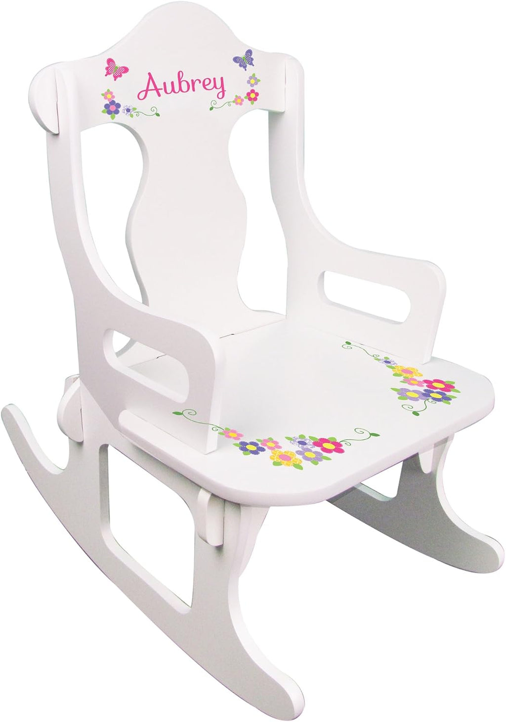 My Bambino Personalized Wooden Rocking Chair for Kids | Child's Puzzle Rocking Chair (Butterfly) | Custom Name Toddler Chair | Baby Shower & Birthday Gift