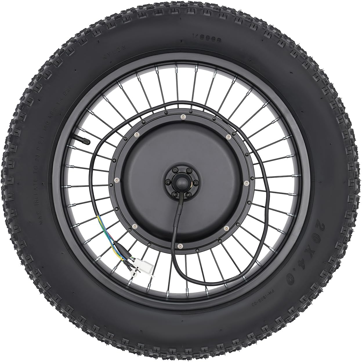 20' 48V 1500W E-Bike Rear Wheel Conversion Kit, Snow Bike Electric Bicycle Fat Snow Tire Motor Kit Brushless Gearless Rear Wheel Hub Motor w/ LCD Display for Mountain Bikes, Variable-Speed Bikes