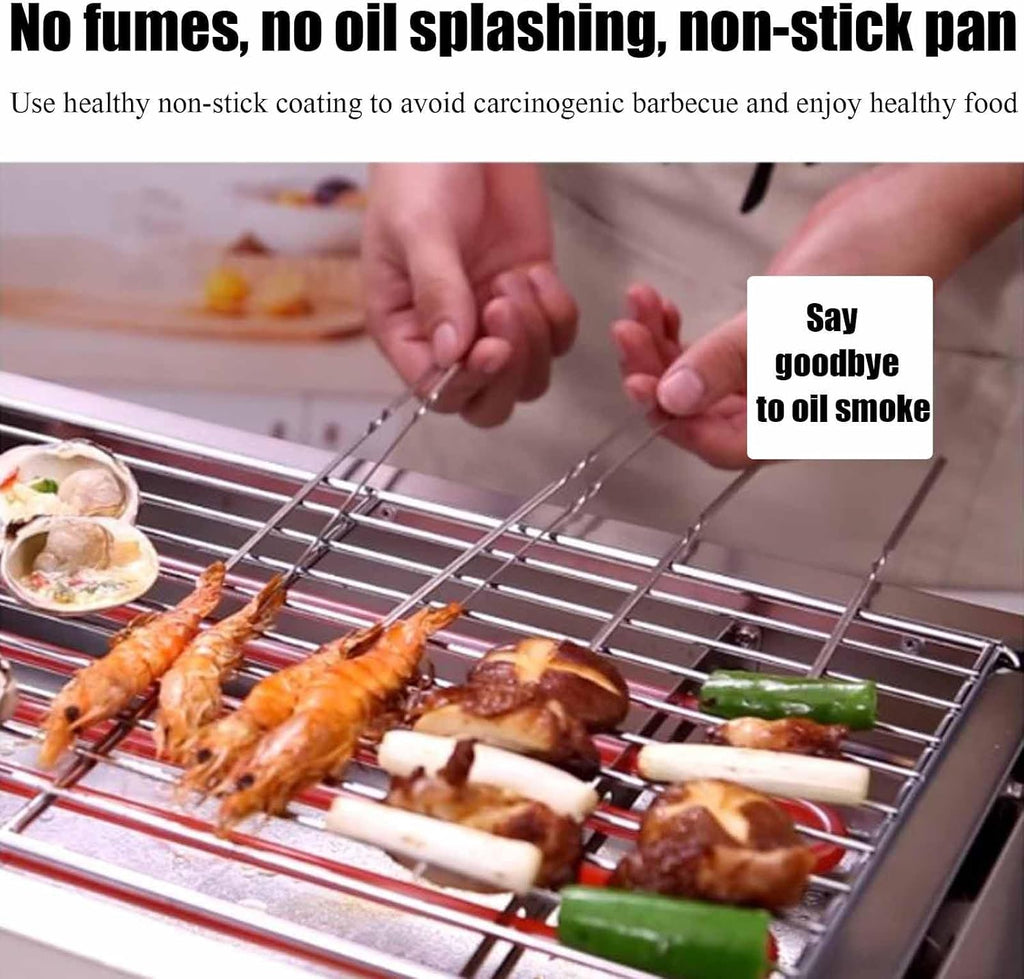 Smokeless Grill,Portable BBQ Grill,Electric Indoor Searing Grill,Electric Smokeless Indoor Grill,for Family Gathering/Party (D280 110V)