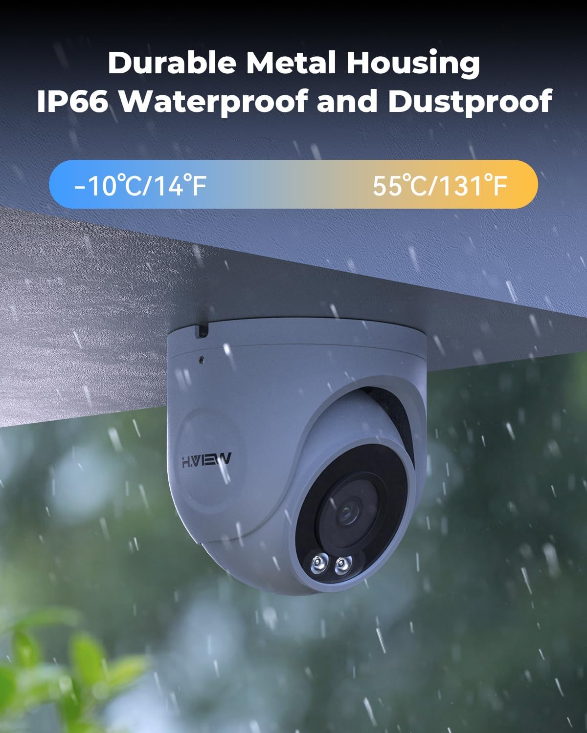 H.VIEW 8MP Security Camera System 4TB HDD, 8pcs POE Security Camera System 4k Outdoor, 8X 8MP Wired Outdoor IP Cameras with Two-Way Audio, Human AI Detection, Cameras System for Home Security