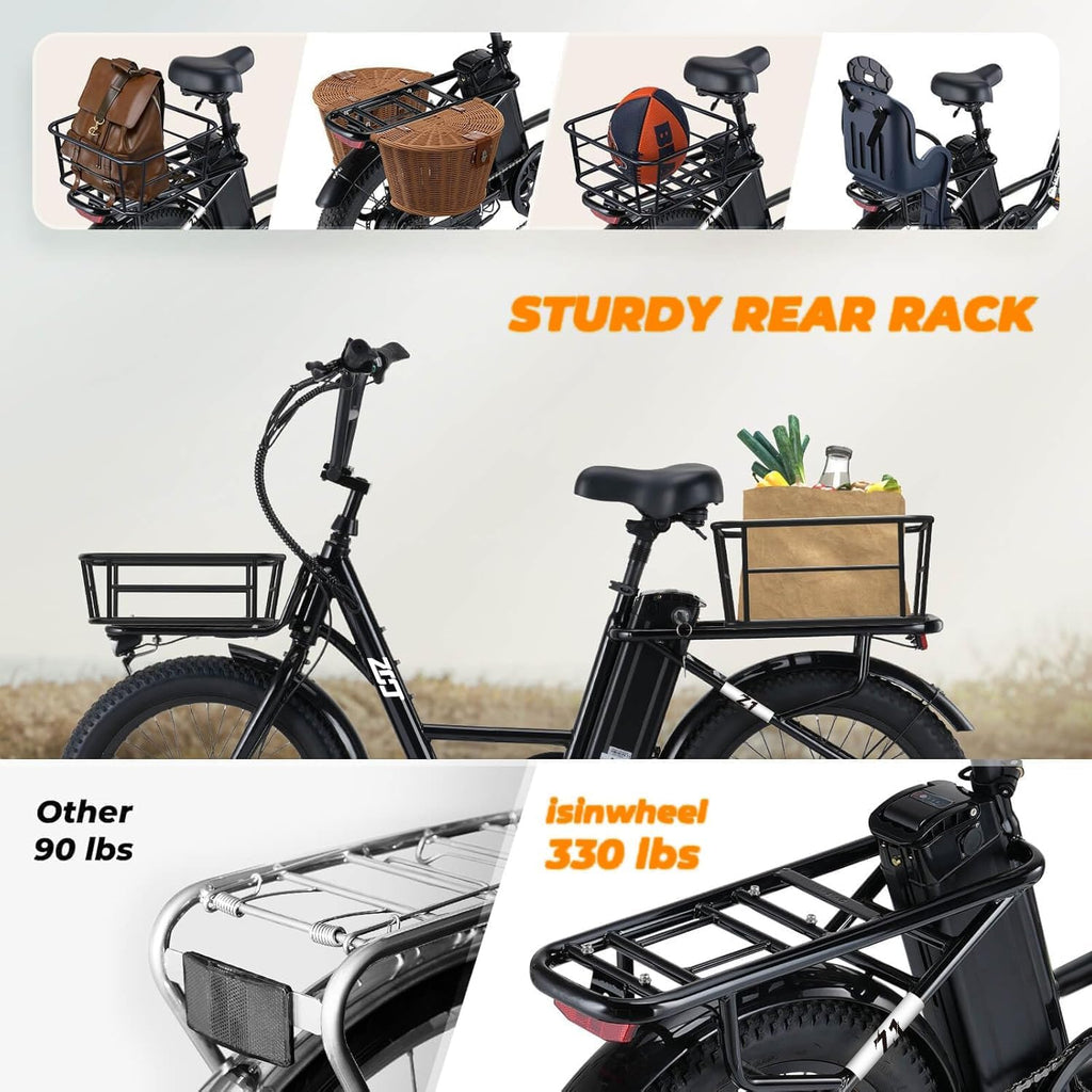 1000W Electric Bike for Adults, Fat Tire Ebikes 20' x 3.0 Electric Bicycle, 50-Mile Long Range, 48V Removable Battery Shock Absorber, 7-Speed Dual Disc Brakes Full Suspension Suitable for Commuting