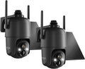 Dzees Security Cameras Wireless Outdoor, 2K Pan/Tilt 360° View Solar/Battery Powered WiFi Cameras for Home Security with AI Motion Detection,Color Night Vision, 2-Way Audio, SD/Cloud Storage 2 Pack