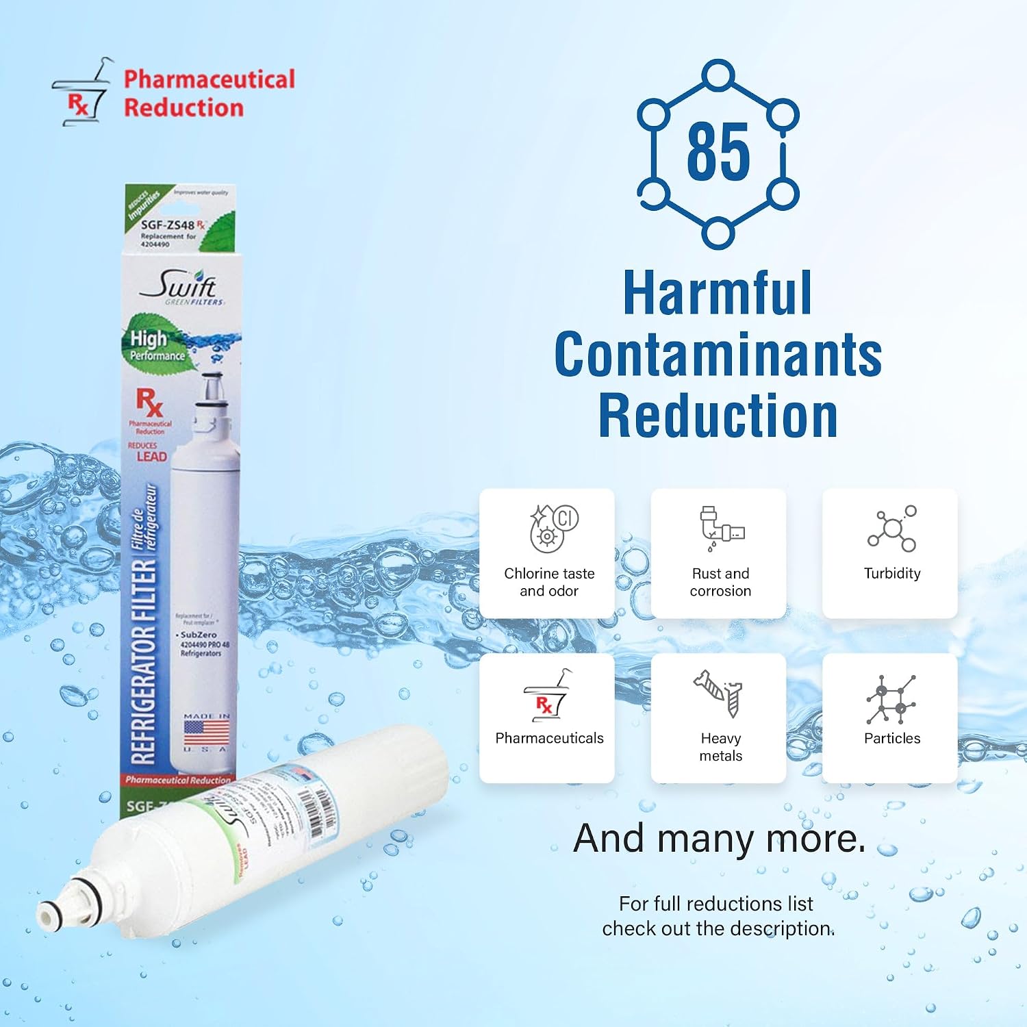 Swift Green Filters SGF-LB60 Rx Compatible Refrigerator Water Filter for LT600P, 5231JA2006A and 46-9990, Made in USA (6 Pack)