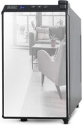 BLACK+DECKER Wine Cooler 8 Bottle,Wine Fridge Thermoelectric with Mirrored Front,Freestanding Wine Cooler Refrigerator &LED Display,BD60326