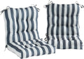 Greendale Home Fashions Outdoor 42x21-inch Seat/Back Chair Cushion (Set of 2), Gray Stripe