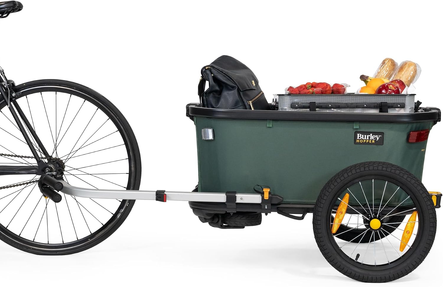 Burley Hopper | Compact Cargo Bike Trailer & Stroller Wagon with Spacious Storage, Rigid Floor, Durable Interior & Parking Brake