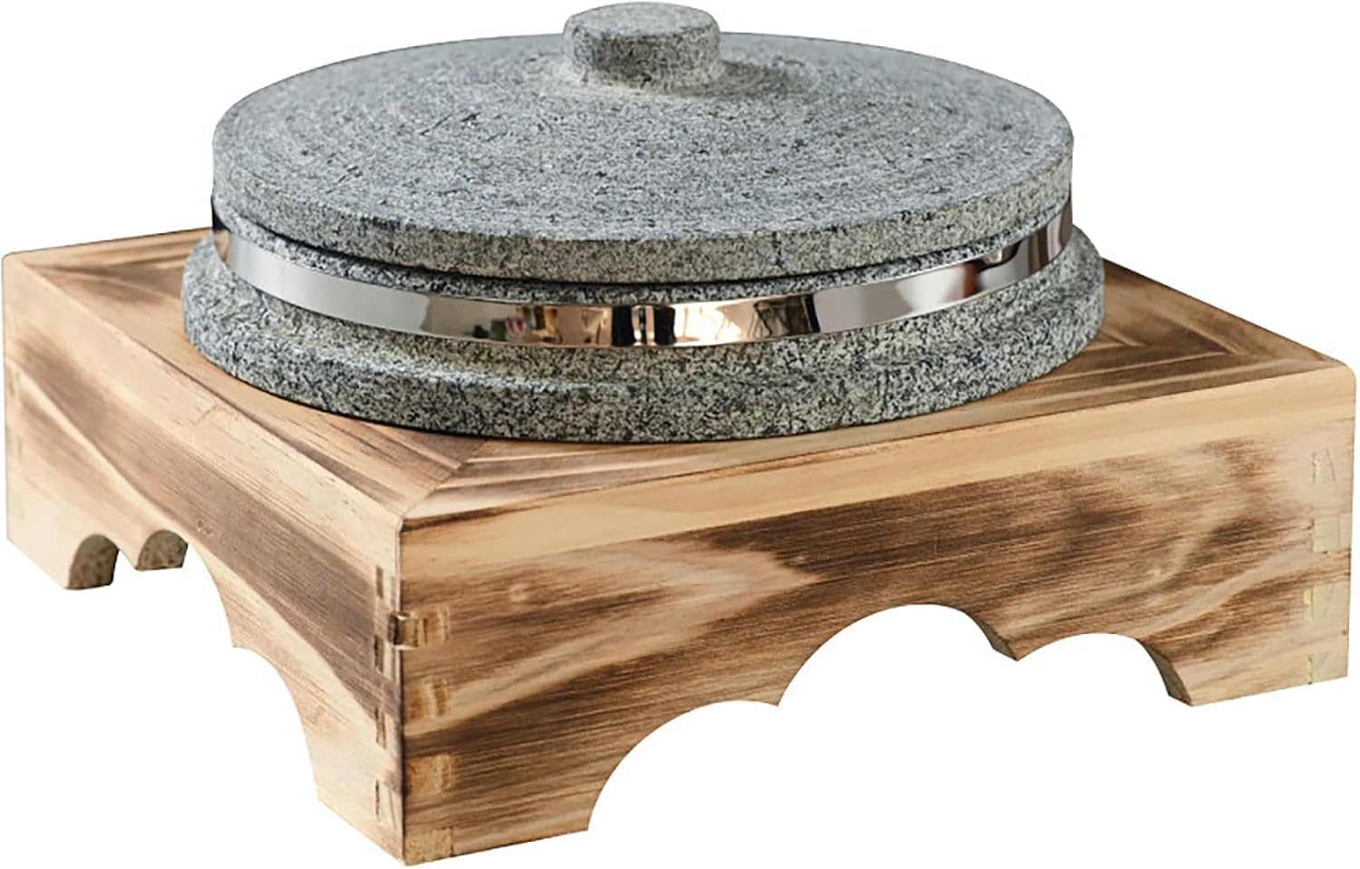 Dolsot Bibimbap Bowl,Korean Granite Stone Bowl with Lid Thicken Stone Bowl, for Bibimbap Soups Hot Pot for Korean Restaurants, Soup, Rice, Stew,20CM