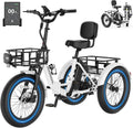 MOONCOOL Electric Trike for Adults, 500W/750W 48V Electric Tricycle for Adults, 20'x3.0' Fat Tire 3 Wheel Electric Bike, Folding Aluminum Adult Tricycle with Removable Battery