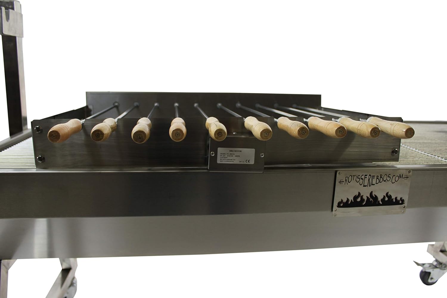 Grill Top Multispit Rotisserie with 10 Rotating skewers - Stainless Steel