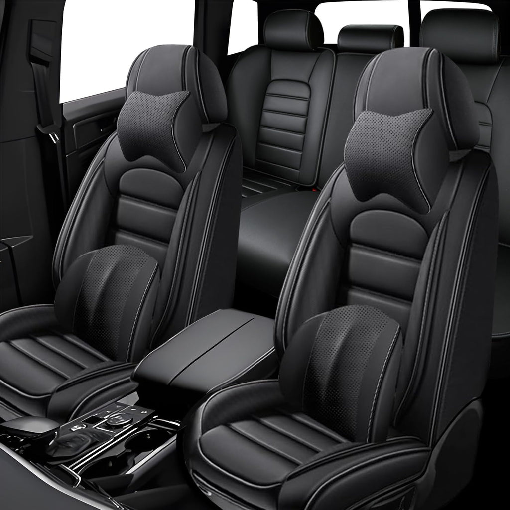 5 Seat Covers for Buick Encore GX 2020-2024 Leather Car Seat Covers Waterproof Anti-Slip Car Seat Protectors Comfort Automotive Seat Covers with Airbag（Luxury,Classic Black）