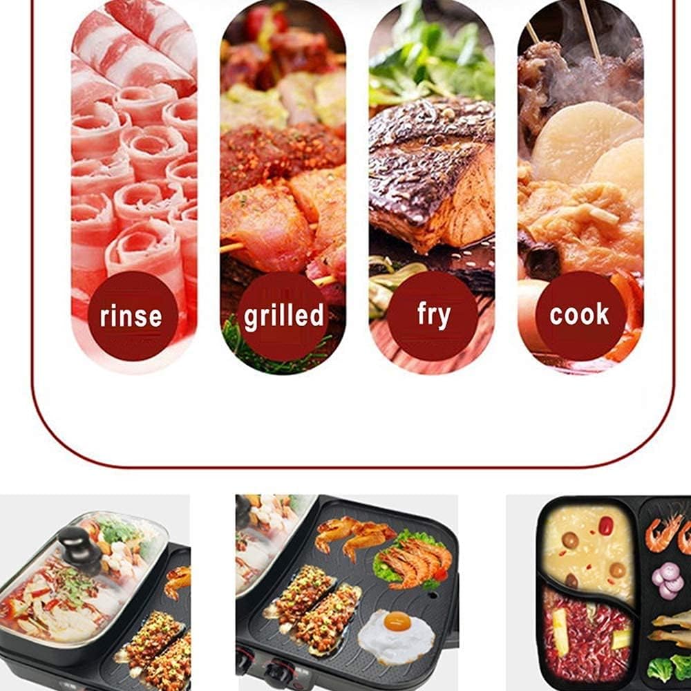 Barbecue Grill Multifunction grill Smokeless Indoor Table Electric Grill Korean Style Barbecue Non-Stick Griddle Plate 1500W
