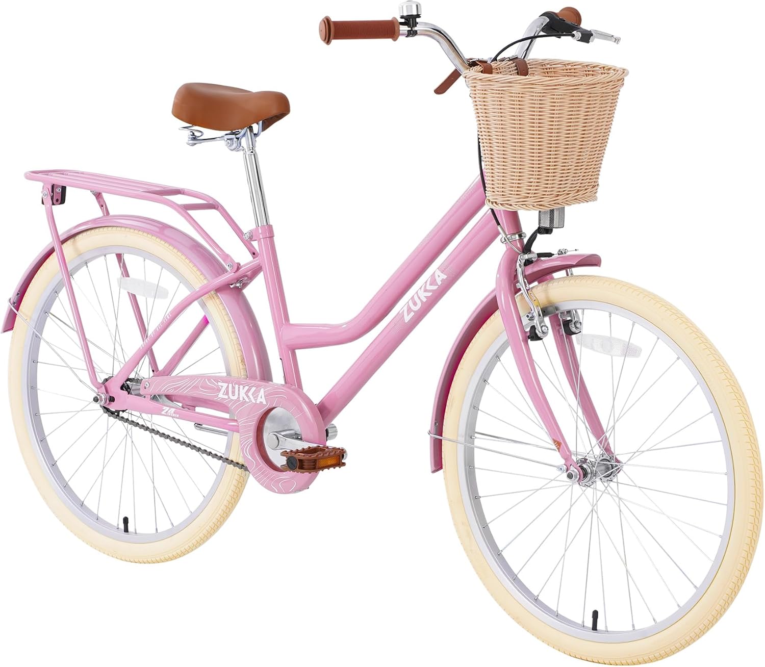 Girls Bike, 20/22/24 Inch Wheels, 1/7 Speed Kids Bike Cruiser Bike, Rear Cargo Rack for 7-14 Years Old Kids Bike, Multiple Colors