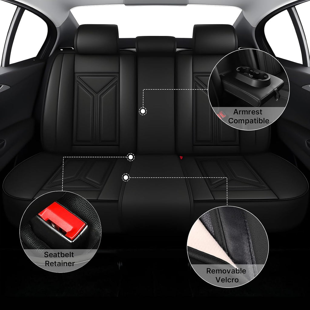 Car Seat Cover for Hyundai Santa Cruz 2022-2025,Leather Seat Cover for Car,Breathable Vehicle Cushions Cover Waterproof Protectors Seat Protector, (Full Set,Black)