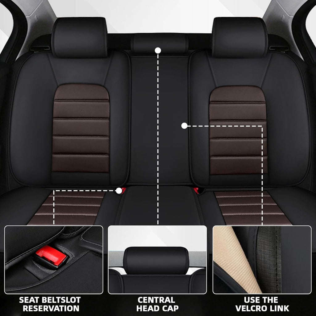 Car Seat Cover Fit for GMC Acadia 2007-2025,Compatible Airbag Non-Slip Waterproof Seat Cover,Car Seat Protector Premium Interior (Standard 5 Seats,Black Coffee)