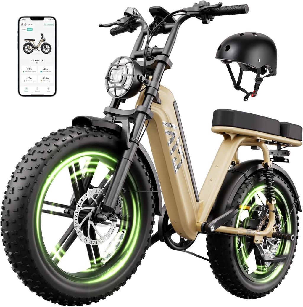 TST Electric Bike for Adults 1500W Peak 20' Fat Tire All-Terrain E-Bike 60 Miles Electric Dirt Bike for Road Sand Mountain Snow - 48V 15AH Battery Powered Electric Motorcycle for Adventure