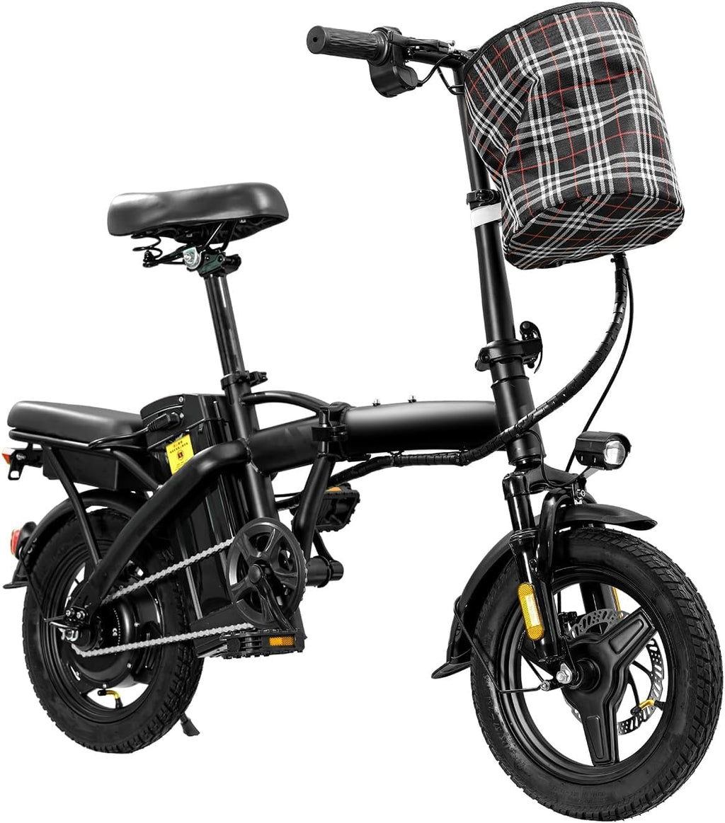 Electric Bike for Adults Teens, Commuter City Folding ebike with 560W Motor and 48V Battery, 24MPH 3-Level Pedals Assist, Dual Disc Brakes,14' Compact Foldable Electric Bicycle with UL2849 Certified