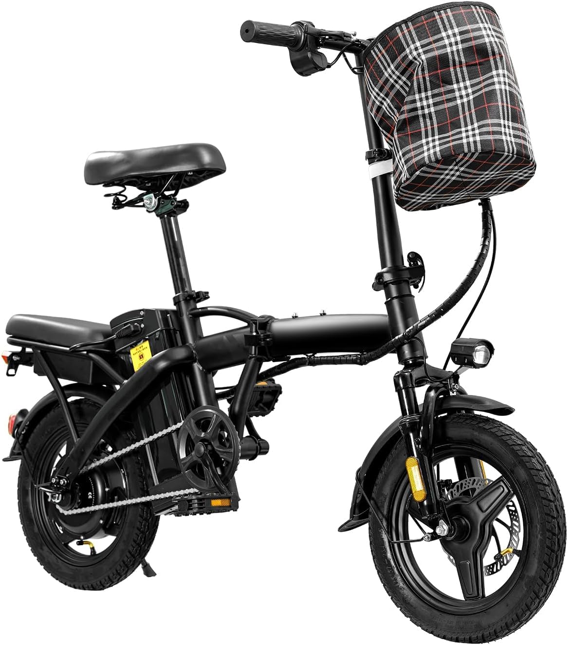 Electric Bike for Adults Teens, Commuter City Folding ebike with 560W Motor and 48V Battery, 24MPH 3-Level Pedals Assist, Dual Disc Brakes,14' Compact Foldable Electric Bicycle with UL2849 Certified