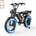Electric Bike for Adults 20' Fat Tire Electric Dirt Bike with 48V 18Ah Battery 50-70 Miles Electric Motorcycle Ebikes, 1000 Peak Motor 31MPH Top Speed E-Bikes, APP, 2 Seater, Full Suspension
