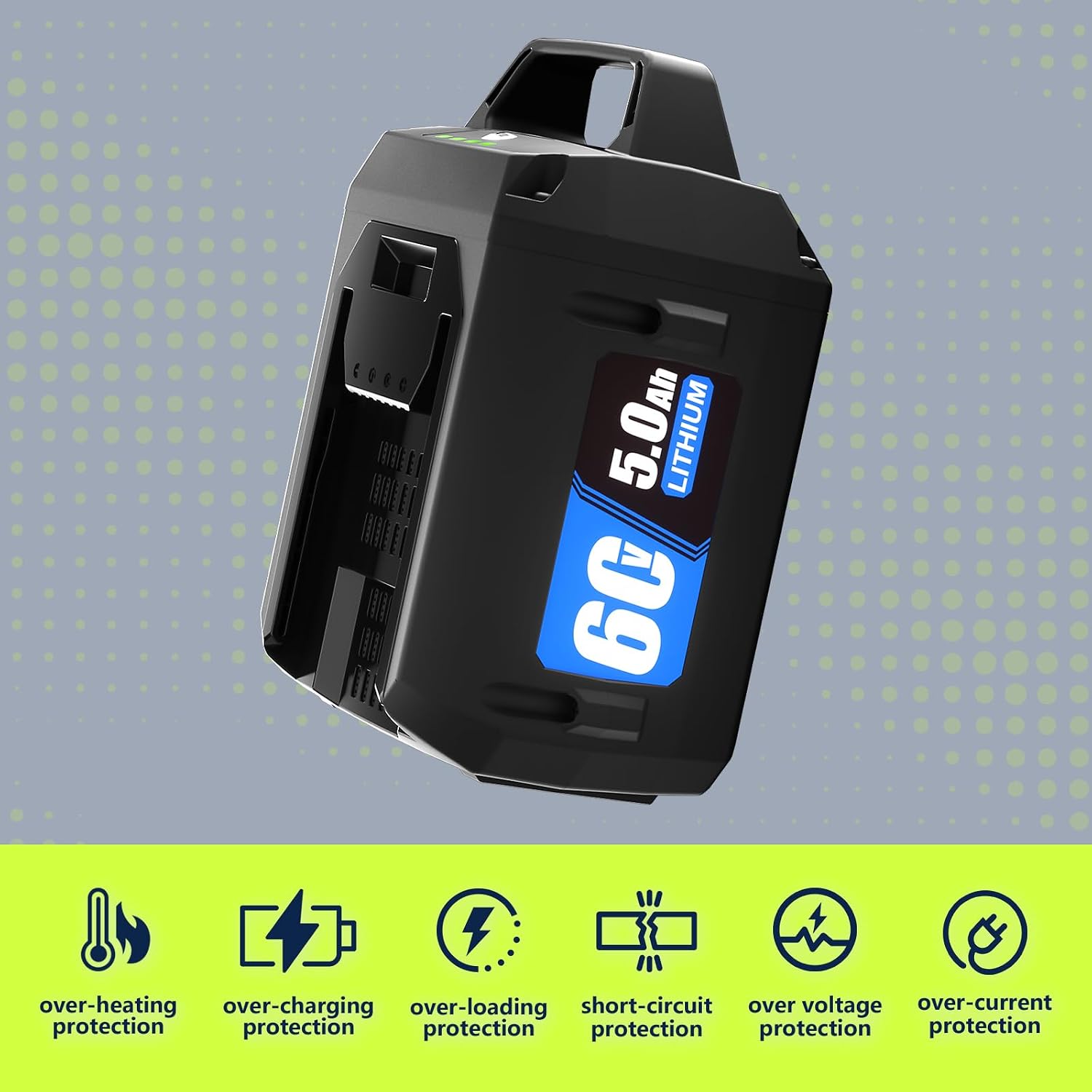 【Upgrade】 5.0Ah Replacement Battery for Toro 60V Battery fro Toro Flex Force Power System 60 Volt Max for Toro Snow Shovel Mower Blower...,with 4 LED On Board Power Meter