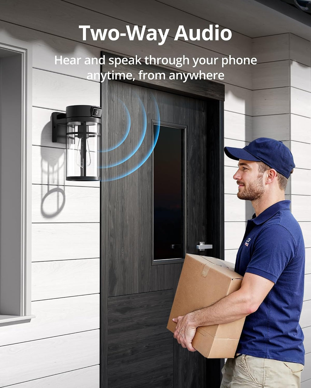 Outdoor Porch Light Security Camera, 2K HD Live View Wi-Fi Human Detection, Pan & Tilt, Two-Way Talk, Cloud/SD Storage, Wall Lantern Sconce Camera for Porch, Garage, Doorway, Works with Alexa