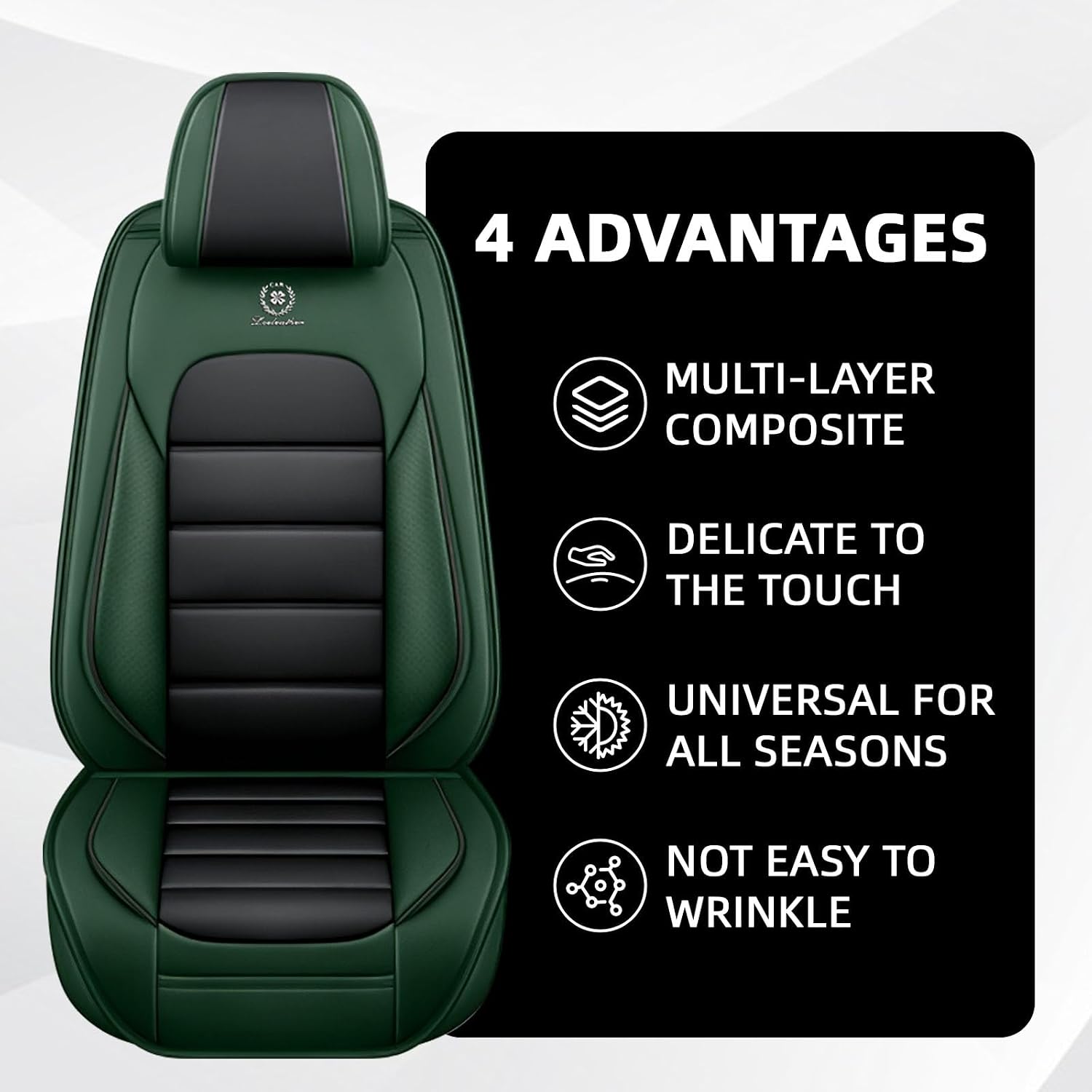Car Seat Cover Fit for GMC Acadia 2007-2025,Compatible Airbag Non-Slip Waterproof Seat Cover,Car Seat Protector Premium Interior (Standard 5 Seats,Black Green)