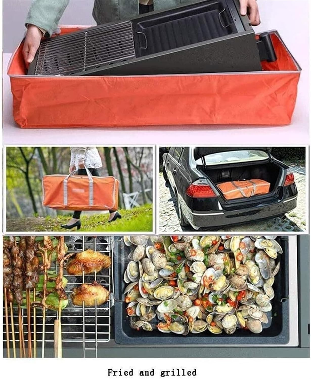 Portable Charcoal Grill Household Charcoal Grill Barbecue Grill Suitable for Garden Camping Beach Party Outdoor BBQ Grill for Outdoor