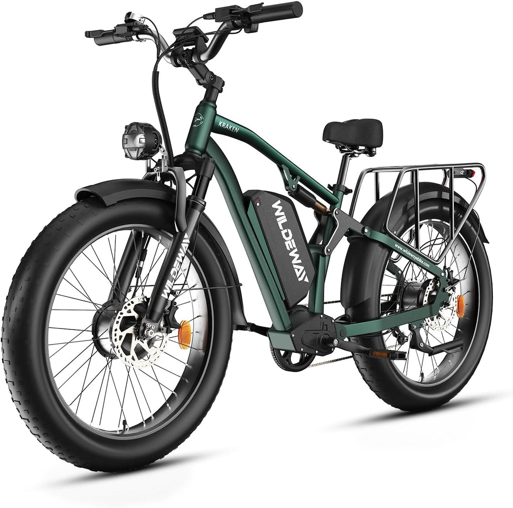 3000W Dual Motor Electric Bike for Adults, 26' Fat Tire Ebike, 32MPH, 52V 25Ah Battery, 80 Miles Range, Full Suspension All Terrain Off Road Electric Bicycle, Hydraulic Brakes, Snow Sand Mountain