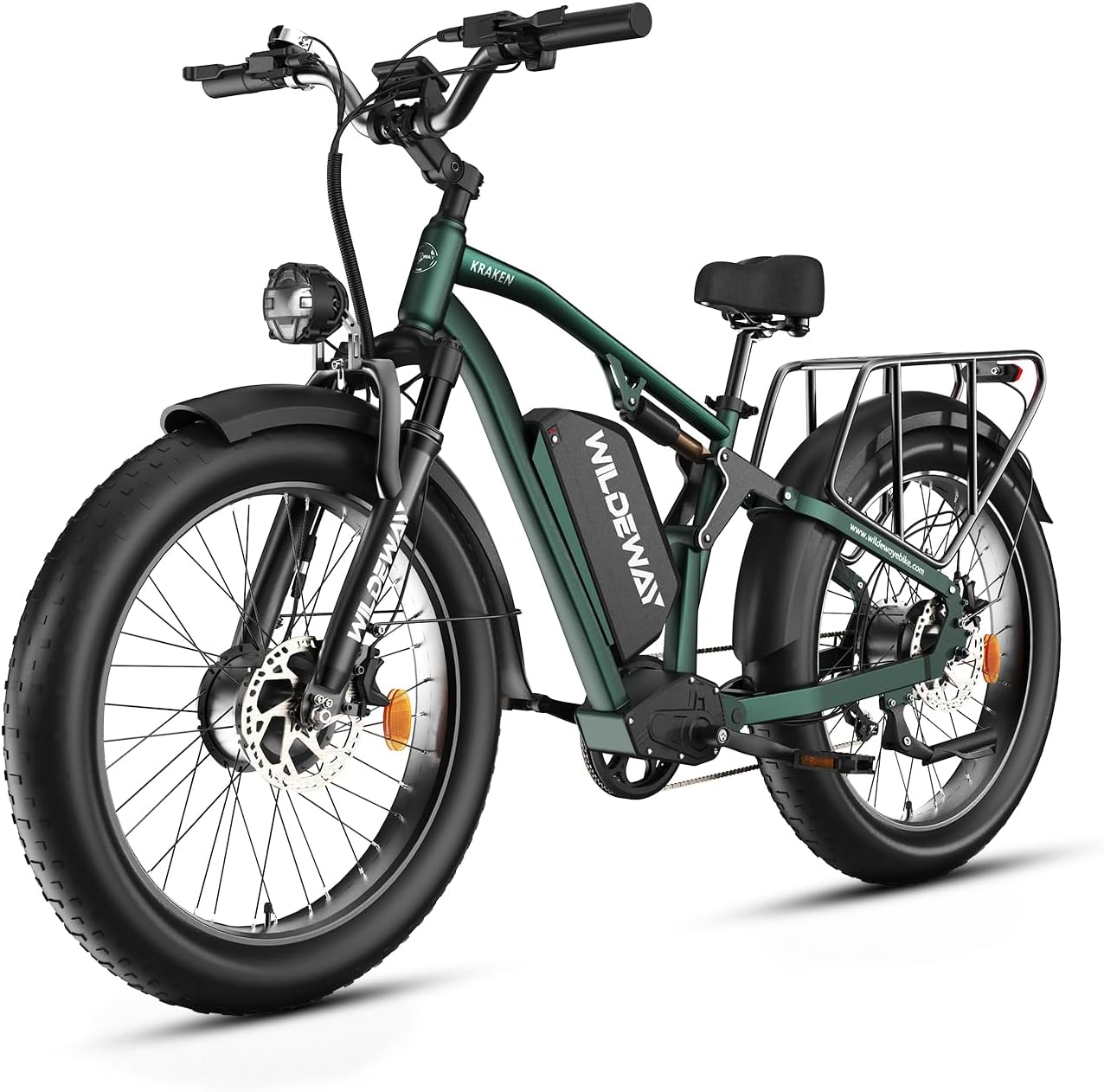 3000W Dual Motor Electric Bike for Adults, 26' Fat Tire Ebike, 32MPH, 52V 25Ah Battery, 80 Miles Range, Full Suspension All Terrain Off Road Electric Bicycle, Hydraulic Brakes, Snow Sand Mountain