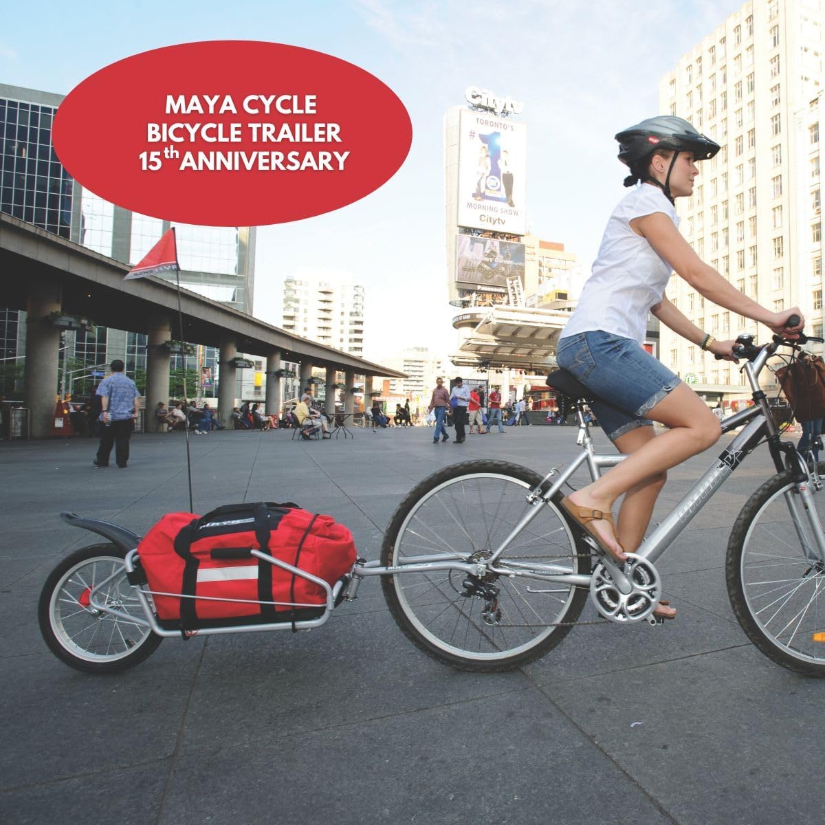 One-Wheel Bicycle Cargo Trailer with Kickstand – Converts to Wheelbarrow, Includes Bag, Fits 18' to 700c Bikes