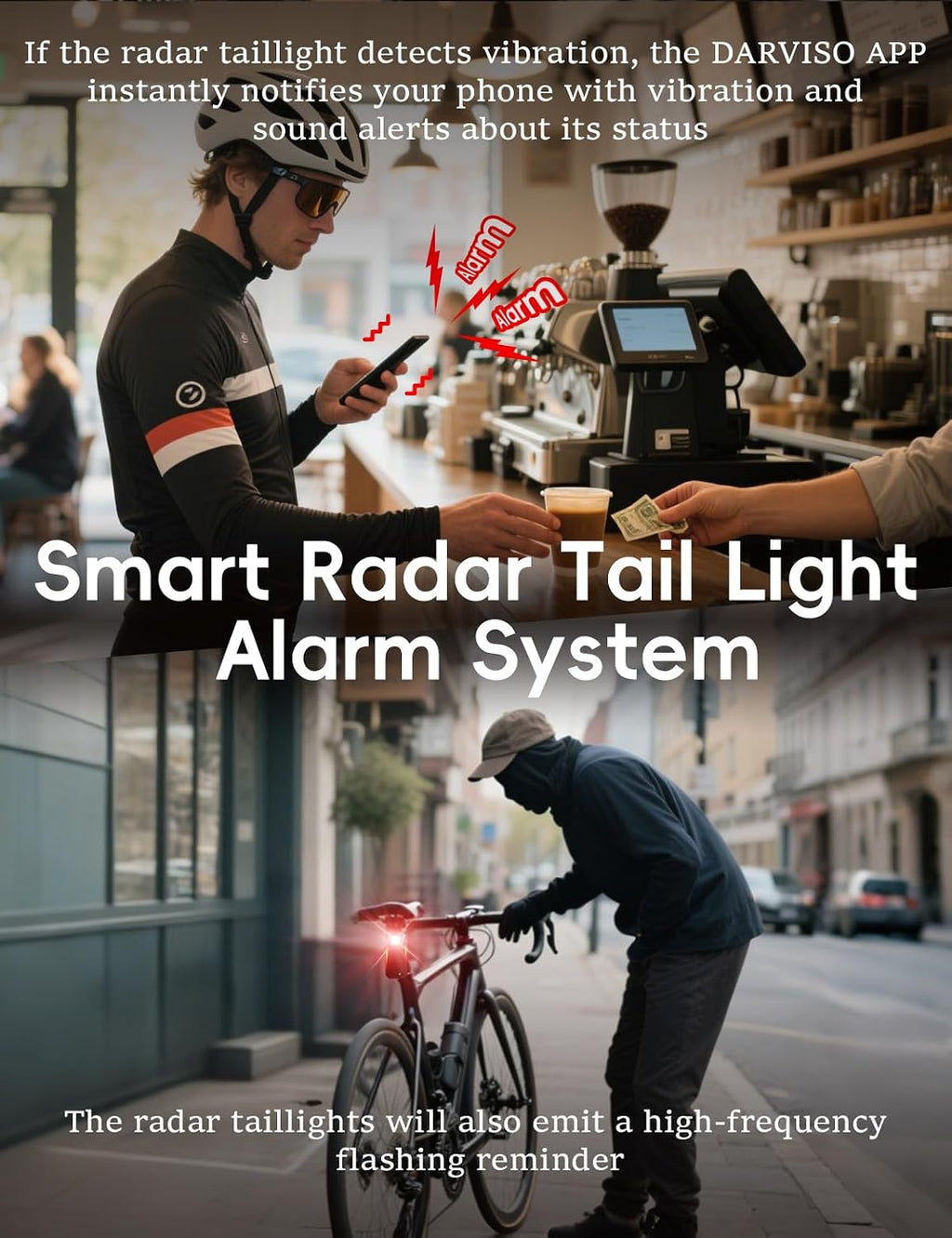 Ride-X9 Bike Radar Tail Light, Smart Rear Bike Light with 120° Lane-Level Vehicle Detection, Security Alerts & Auto Brake, USB-C Rechargeable, IP67 Waterproof, APP Display & Bike Computer Compatible