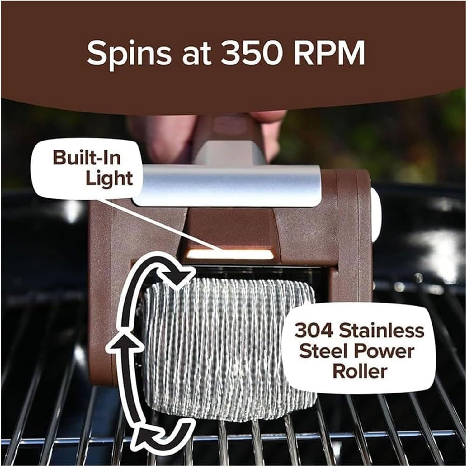 Fit for Electric Grill Cleaner Brush with Lights - Stainless Steel Replaceable Brush Heads for BBQ Cleaning Tools and Accessories(Set D)