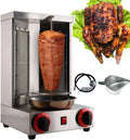 Vertical BBQ Machine Commercial,Stainless Steel Gas Kebab Grill Machine,Adjustable Temperature,360° Rotating Heating,Removable for Cleaning,for Restaurant Home Kitchen Use