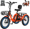 MOONCOOL Electric Trike for Adults, 500W/750W 48V Electric Tricycle for Adults, 20'x3.0' Fat Tire 3 Wheel Electric Bike, Folding Aluminum Adult Tricycle with Removable Battery