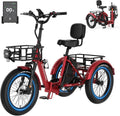 MOONCOOL Electric Trike for Adults, 500W/750W 48V Electric Tricycle for Adults, 20'x3.0' Fat Tire 3 Wheel Electric Bike, Folding Aluminum Adult Tricycle with Removable Battery