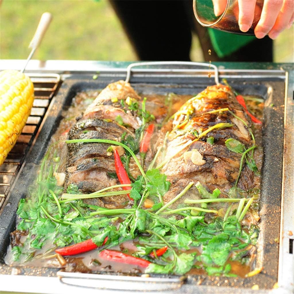 30X25CM BBQ Frying Grill Plate Korean BBQ Frying Pan Non-Stick Grill Plate Kitchen Cooking Easy to Clean Picnic Outdoor Barbecue