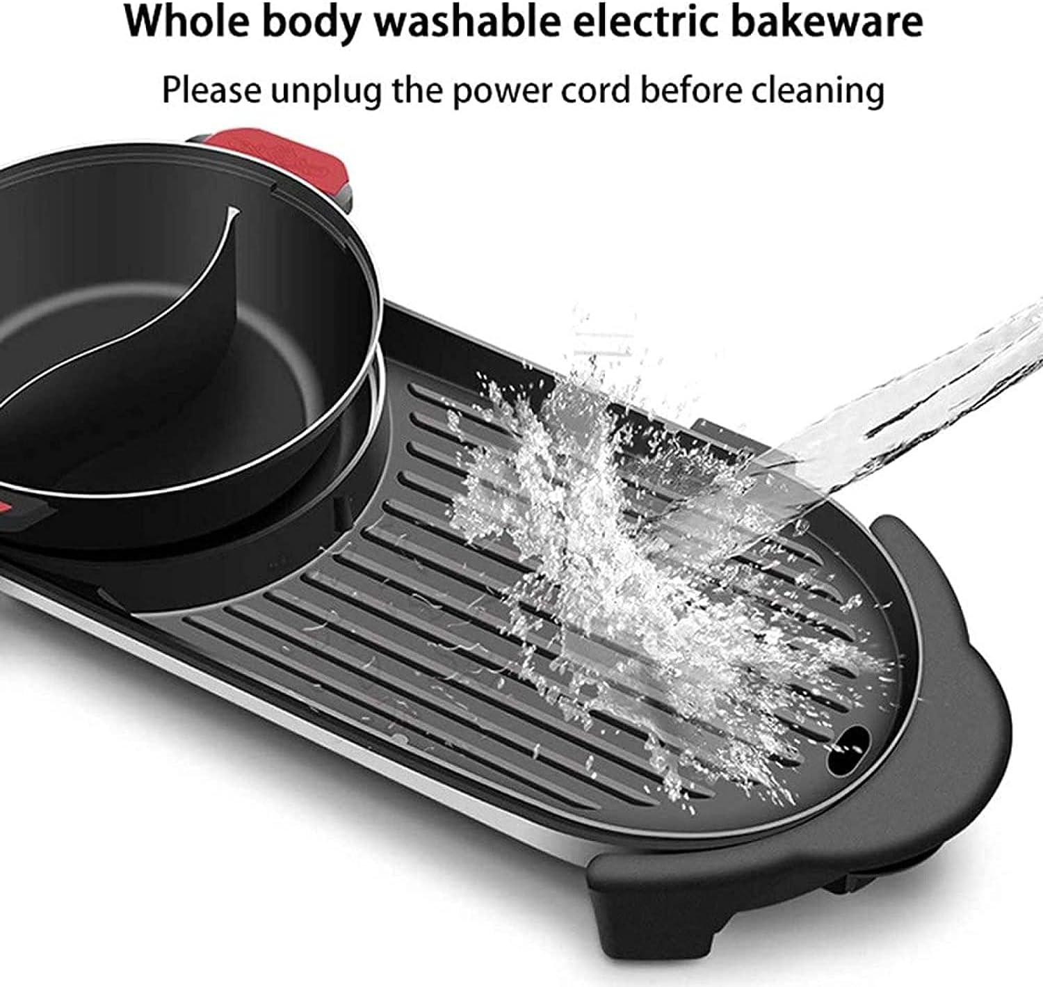 BBQ Smokeless Grill Detachable Hot Pot Independent Temperature Control Hot Pot Barbecue Integrated Pot Household Portable Electric Hot Pot Indoor