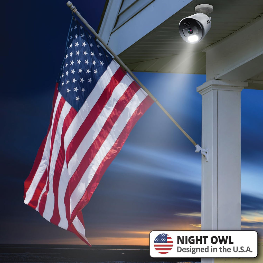 Night Owl Power Over Ethernet 12 Channel NVR Video Home Security Camera System with (6) Wired IP 4K HD Indoor/Outdoor Deterrence Cameras and 2TB Hard Drive (Add up to 4 Wi-Fi Cameras)