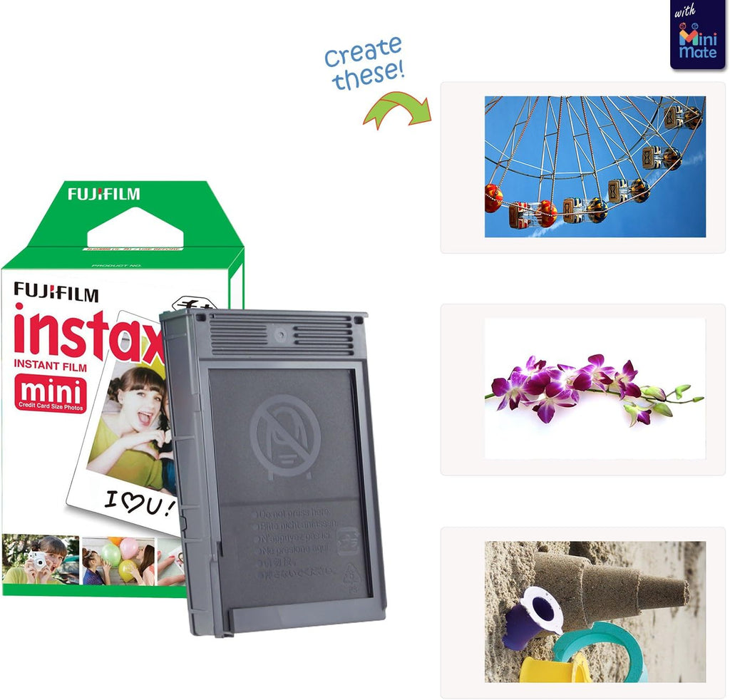 Fujifilm Instax Mini 40 Instant Film Camera Black + 20 Instax Instant Film Prints Bundle