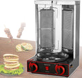 Vertical Commercial Shawarma Lpg/Gas Barbecue Grill, 360° Automatic Rotation, Double-Sided Barbecue Plate + Independent Oil Tray, Adjustable Height, Capacity 6kg/H, 60W