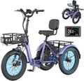 MOONCOOL Electric Trike for Adults, 500W/750W 48V Electric Tricycle for Adults, 20'x3.0' Fat Tire 3 Wheel Electric Bike, Folding Aluminum Adult Tricycle with Removable Battery