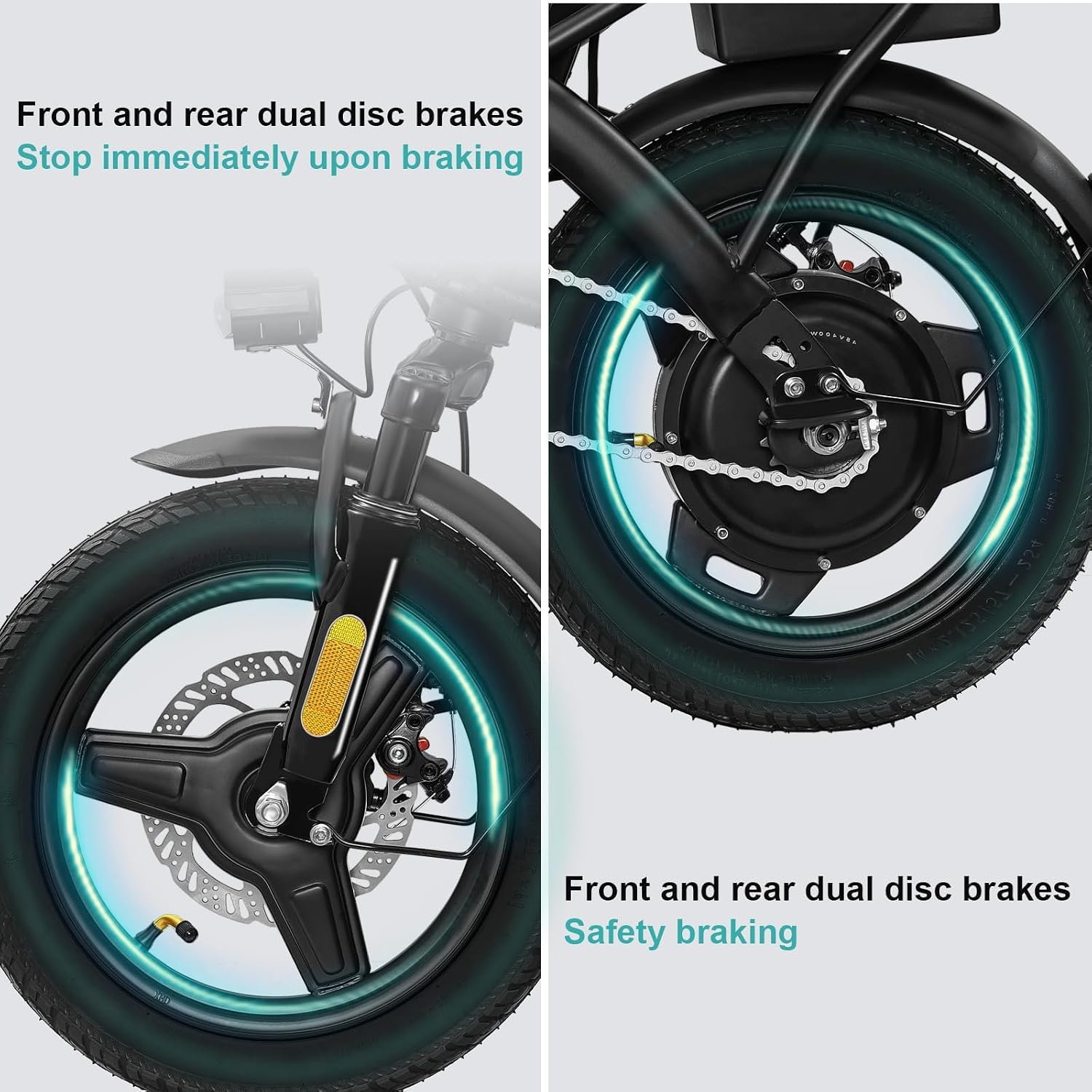 Electric Bike for Adults and Teens, Folding Ebike,Commuter City Foldable E Bike with 560W Motor and 48V 10Ah Battery, 24MPH Speed Pedals Assist, Dual Disc Brakes,14' Compact Electric Bicycles