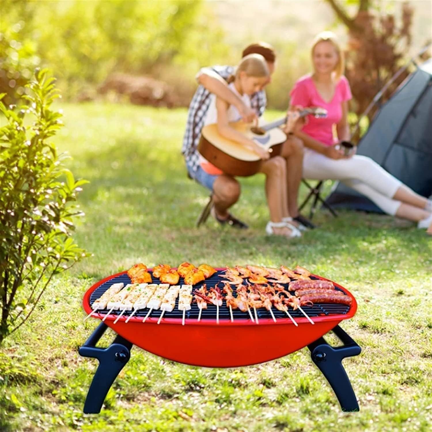 IRYZE Portable Charcoal Grill Charcoal Grill Foldable BBQ Grill for Outdoor Barbecue Grill Campers Barbecue Travel Park Beach BBQ Grill for Outdoor