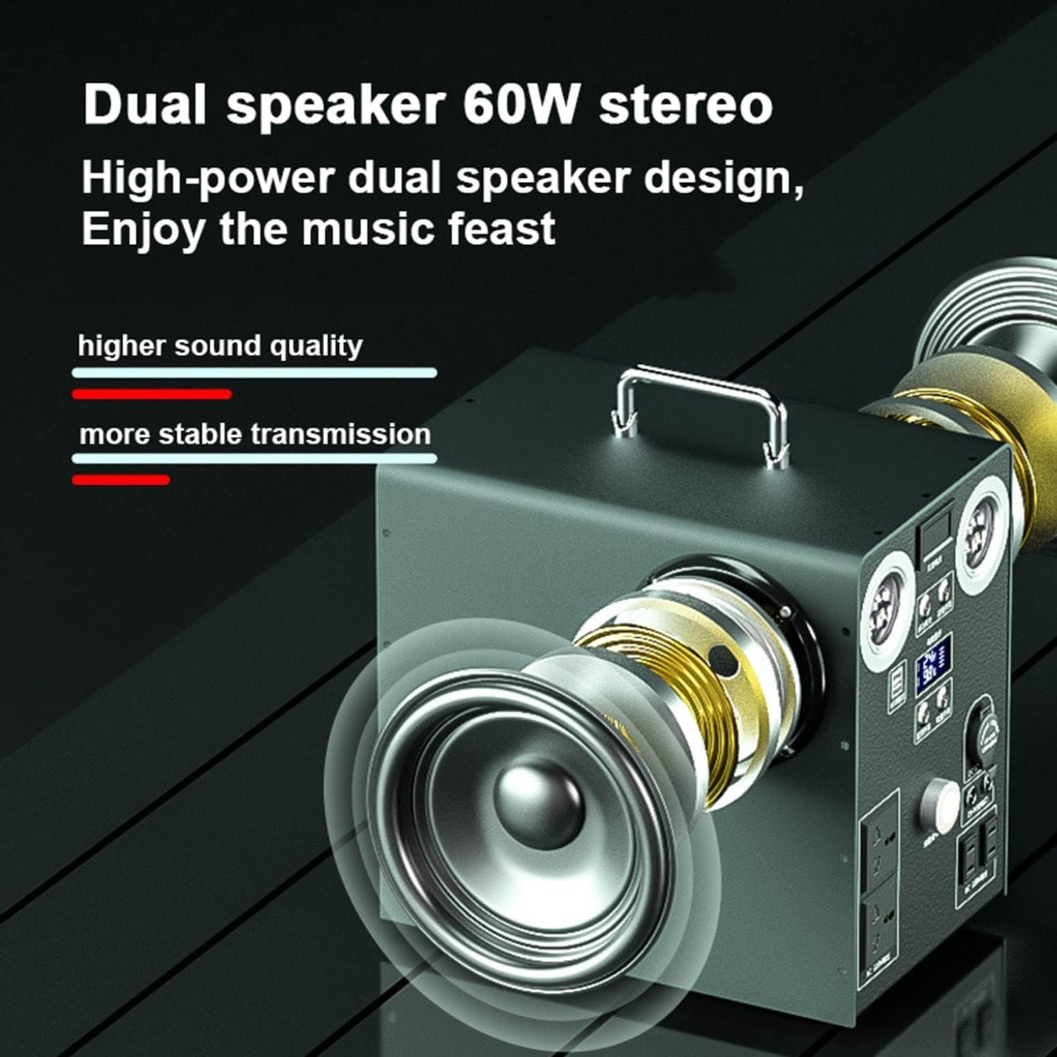 1000 W Portable Power Station, Solar Generator Backup Power Supply, with LED Light and Bluetooth Speaker, for Home Backup, Emergency, Outdoor Camping Or RV Travel(220V/1000w~1087wh)