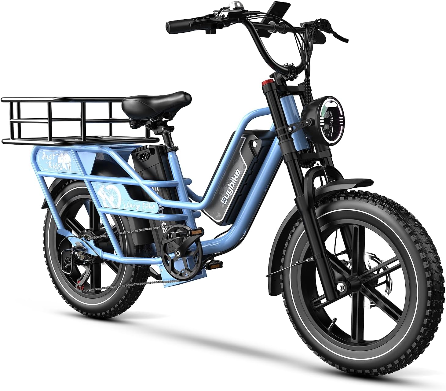Dual Battery Electric Bike for Adults, 160 Miles Long Range Cargo Ebike with 48V 60AH Removable 2880WH Battery, 1450W Peak Motor Electric Bicycle, 20' x 4' Fat Tire Hydraulic Brakes E Bike