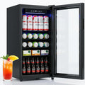 Anypro Mini Fridge 130 Can Beverage Refrigerator Cooler, 3.2 Cu.Ft Drink Fridge for Soda Wine Beer, Beverage Fridge with Glass Door for Home Office Bar, Digital Temperature Control, Adjustable Shelves