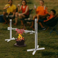 Electric Rotisserie Grill, 25W Stainless Steel 360° Rotating and Height Adjustable Electric BBQ Rotisserie Grill Kit, Automatic Electric BBQ Rotisserie Grill for Camping, Birthday Parties, Weddings