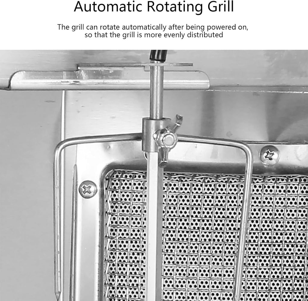 Gas Grill Machine, Vertical Kebab Gyro Griller, Stainless Steel Grill, Rotating Oven, with 3pcs Burners, Meat Roasting Machine for Commercial and Home Use